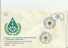 TURKEY 1982 – FDC FIRST INTL SYMPOSIUM ENVIRONMENT TECHNOLOGY EMER. COUNTRIES  W 1 ST OF 10 LS – ISTAMBUL  JUL 7  REF182 - Brieven En Documenten