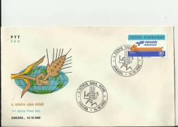 TURKEY 1982 – FDC SECOND WORLD FOOD DAY  W 1 ST OF 30 LS – ANKARA   OCT 16  REF186 - Covers & Documents