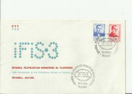 TURKEY 1983 – FDC 35 YEARS PHILATELIC SOCIETY OF ISTAMBUL  W 2 STS OF 5-10 LS – ISTAMBUL   MAY 26  REF189 - Cartas & Documentos