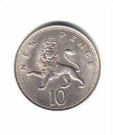 GREAT BRITAIN    10  NEW PENCE  1968  (KM # 912) - 10 Pence & 10 New Pence