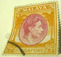 Singapore 1948 King George VI 25c - Used - Singapore (...-1959)