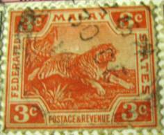 Malay 1900 Tiger 3c - Used - Federated Malay States