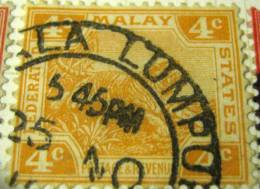 Malay 1900 Tiger 4c - Used - Federated Malay States