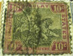 Malay 1900 Tiger 10c - Used - Federated Malay States