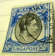 Singapore 1948 King George VI 50c - Used - Singapore (...-1959)