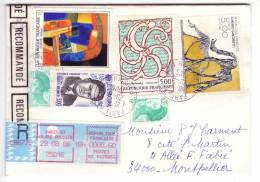 FRANCE.  Lettre Recommandée De 1986, Cover, Letter, Tableau, Painting ESTEVE, ALECHINSKY, GIACOMETTI, N° 2382/83,2413 - Briefe U. Dokumente