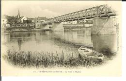 CPA  CHAMPAGNE SUR SEINE, Le Pont Et L'église, Barque  6473 - Champagne Sur Seine