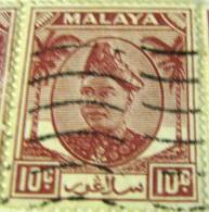 Selangor 1949 Sultan Hisamud-din Alam Shah 10c - Used - Perak