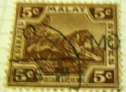 Malay 1900 Tiger 5c - Used - Federated Malay States