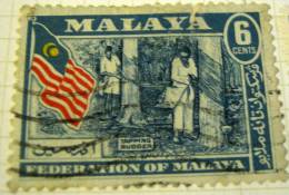 Malaya 1957 Rubber Tapping 6c - Used - Fédération De Malaya