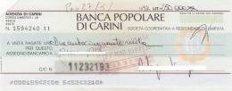 BANCA POPOLARE DI CARINI  /  Assegno Bancario - Sonstige & Ohne Zuordnung