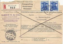 1939 Einzugsmandat Mit 30 Rp. Mehrfachfrankatur - Covers & Documents