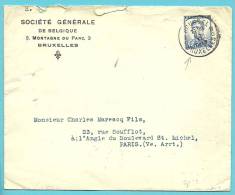 125 Op Brief Met Firmaperforatie (perfin) " S.G." Van "Societe Generale" Te BRUXELLES - 1909-34