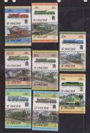 St Vincent 1983 Locomotive Train Setenant Pair Set MNH , 10c Pairs Specimen Overprint - St.Vincent (1979-...)