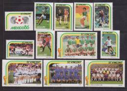 St Vincent 1986 Mexico Soccer World Cup Set 12 MNH - St.Vincent (1979-...)