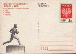 Poland-Postal Stationery Postcard 1981-Olympic Medals Won By Athletes Polish In 1952- Unused - Sommer 1952: Helsinki