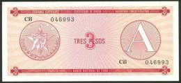 CUBA , 3 PESOS , FOREIGN EXCHANGE ND , SERIE A, P-FX2 ,UNC - Cuba