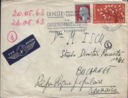 France -Circulated A Letter From Paris To Romania In Bucharest In 1963-with A Beautiful Stamped Publicity - Lettres & Documents