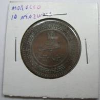 MOROCCO 10 MAZUNAS 1321 AH  1903  COIN  LOT 123 - Marruecos