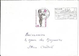 N°  1788  FRANCE - EUROPA -  TARIF DU 4.01.71 AU 15.07.74 - EUROPA SEUL SUR LETTRE "1974" + FLAMME MEULUN - Postal Rates