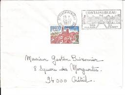 N° 1928  FRANCE  - EUROPA -TARIF DU 2.08.76 AU 14.05.78  - S/ LETTRE "1977".+ FLAMME A DROITE  FONTAINEBLEAU - Postal Rates