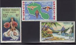 Polynésie Française Aérienne Année 1964  Complète  --Yvert   PA 7 à 9   Neuf AVEC Charnière Légère --- Côte 36,70 € - Unused Stamps