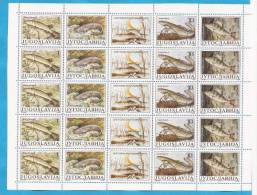 1991X -2463-66  JUGOSLAVIJA  PESCI  FISHS  5  STRIPS  MNH - Blocchi & Foglietti