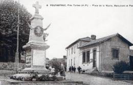 POUYASTRUC - LA PLACE DE LA MAIRIE-LE MONUMENT ET LA POSTE - TRES BELLE CARTE - SEPIA - ANIMEE  -  TOP !!! - Pouyastruc