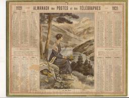 ALMANACH  DES POSTES ET DES TELEGRAPHES( 1921)  Le Lac Bleu - Grossformat : 1921-40