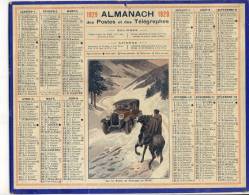 ALMANACH  DES POSTES ET DES TELEGRAPHES( 1929 ) Sur Les Routes De Montagnes En Hiver - Big : 1921-40