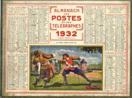 ALMANACH  DES POSTES ET DES TELEGRAPHES( 1932)   Un Duel Sous Louis XIII - Big : 1921-40