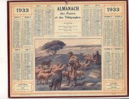 ALMANACH  DES POSTES ET DES TELEGRAPHES( 1933)   Le Troupeau Du Mont Lozere - Groot Formaat: 1921-40