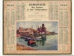 ALMANACH  DES POSTES ET DES TELEGRAPHES( 1933) Le Port De Saint Raphael - Grossformat : 1921-40