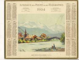 ALMANACH  DES POSTES ET DES TELEGRAPHES( 1934)  Saint Martin De Sallanches - Tamaño Grande : 1921-40