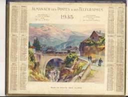 ALMANACH  DES POSTES ET DES TELEGRAPHES( 1935)  Sur La Route Des Alpes - Grand Format : 1921-40