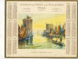 ALMANACH  DES POSTES ET DES TELEGRAPHES( 1936)   Le Port De La Rochelle - Grand Format : 1921-40