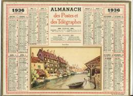 ALMANACH  DES POSTES ET DES TELEGRAPHES( 1936)   Aurillac - Tamaño Grande : 1921-40