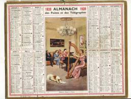ALMANACH  DES POSTES ET DES TELEGRAPHES( 1939) Romance Harpe Et Piano - Tamaño Grande : 1921-40