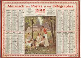 ALMANACH  DES POSTES ET DES TELEGRAPHES( 1940)   Dejeuner Sur L Herbe - Formato Grande : 1921-40