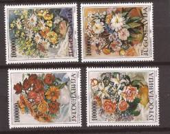 1993x   2614-17   JUGOSLAVIJA   ARTE FLORA PITTURA  MNH - Ungebraucht