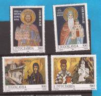 1992x   2578-81   JUGOSLAVIJA   ARTE ICONE  PITTURA RELIGIONE  MONASTERI  MNH - Nuevos