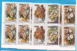 1993x   2614-17   JUGOSLAVIJA   ARTE FLORA PITTURA 4 SETS  MNH - Ungebraucht