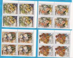 1993x   2614-17   JUGOSLAVIJA   ARTE FLORA PITTURA 4 SETS  MNH - Nuovi