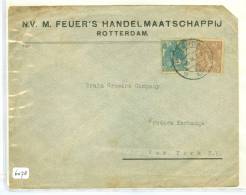 BRIEFOMSLAG UIT 1921 Nvph 63 + 65 Van ROTTERDAM Naar NEW YORK (6078) - Briefe U. Dokumente