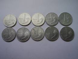 ITALIA  REPUBBLICA  -  1 LIRA  CORNUCOPIA 1953-54-55-57 E 1958 - - 1 Lire