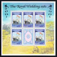 Kenya MNH Scott #196 Minisheet Of 5 Plus Label 5sh S S Britannia - Royal Wedding - Kenia (1963-...)