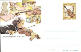 SAN MARINO BU2 - 1987 BUSTA POSTALE ANTONIO STRADIVARI L. 600 - NUOVA - Interi Postali