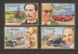 St Vincent 1987 Automotive Pioneers & Their Cars Set 4 MNH - St.Vincent (1979-...)