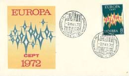 SPANISH ANDORRA  1972  EUROPA CEPT FDC  /zx/ - 1972