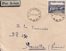 DJAMBALA,CONGO,1957,Afriq Ue,colonie Française,n° 234 Hopital De Brazzavile Moyen Congo,lettre Par Avion - Briefe U. Dokumente
